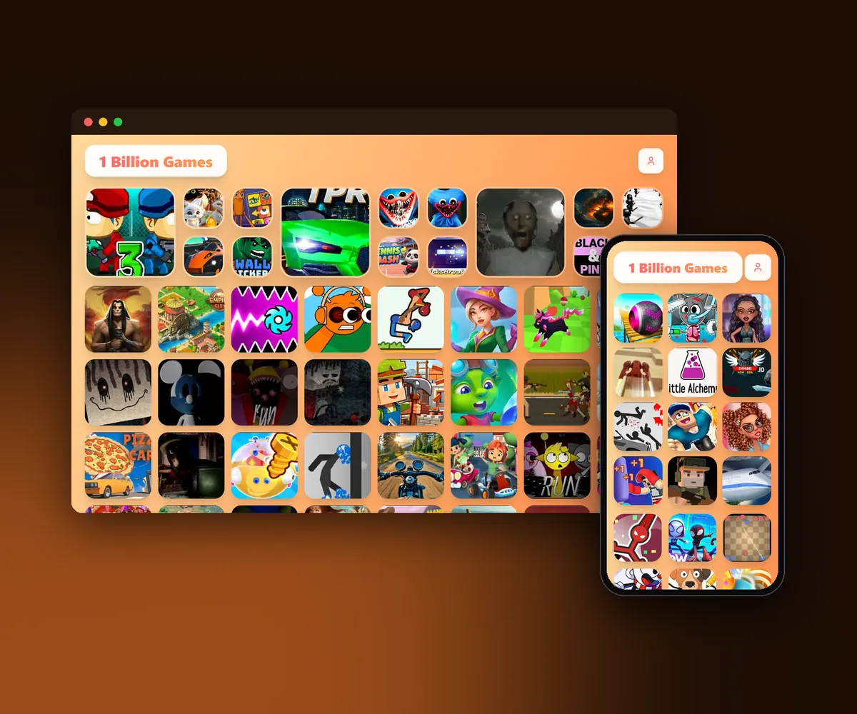 Le site 1 Billion Games sur ordinateur et sur mobile