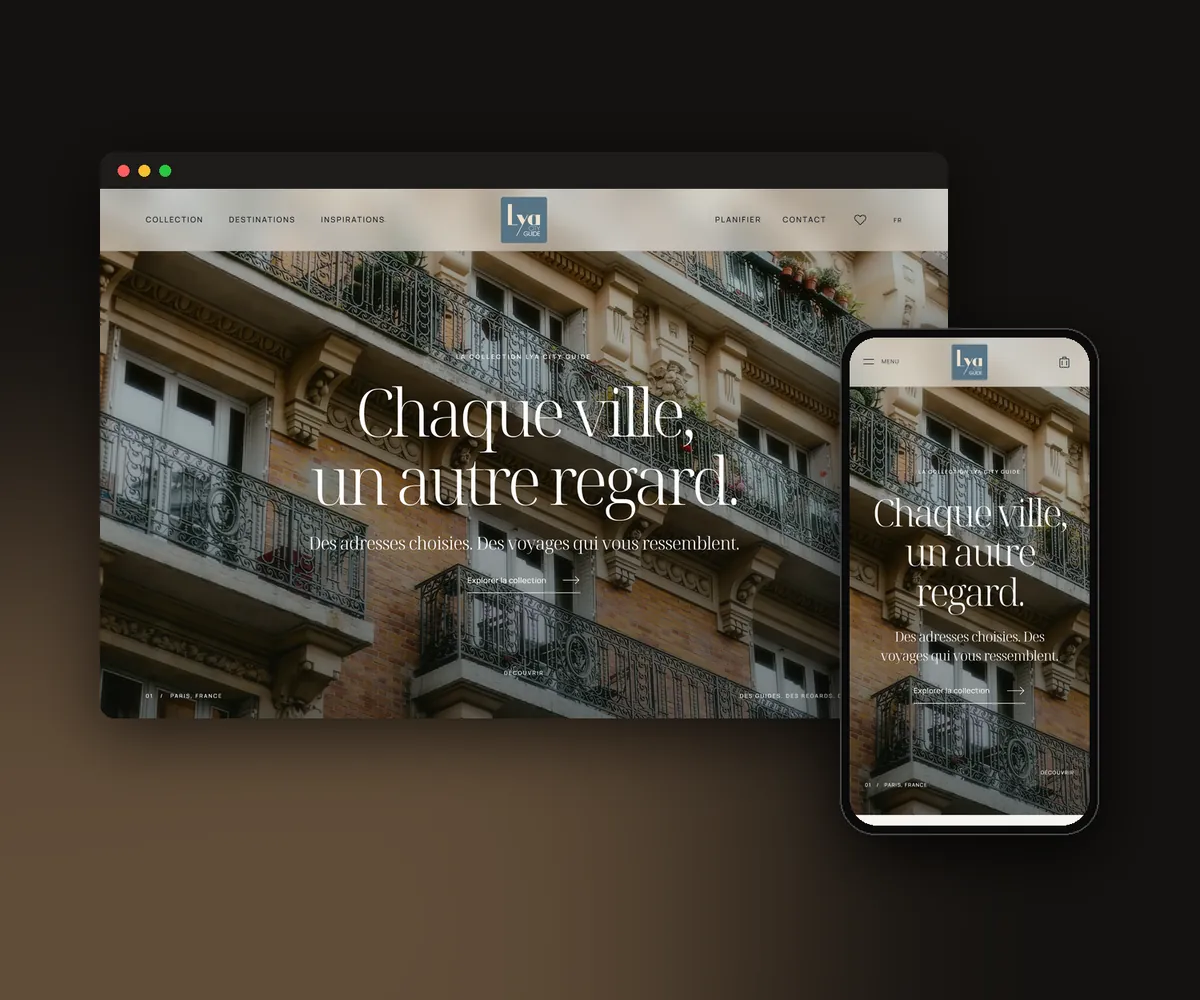 Le site LYA City Guide sur ordinateur et sur mobile